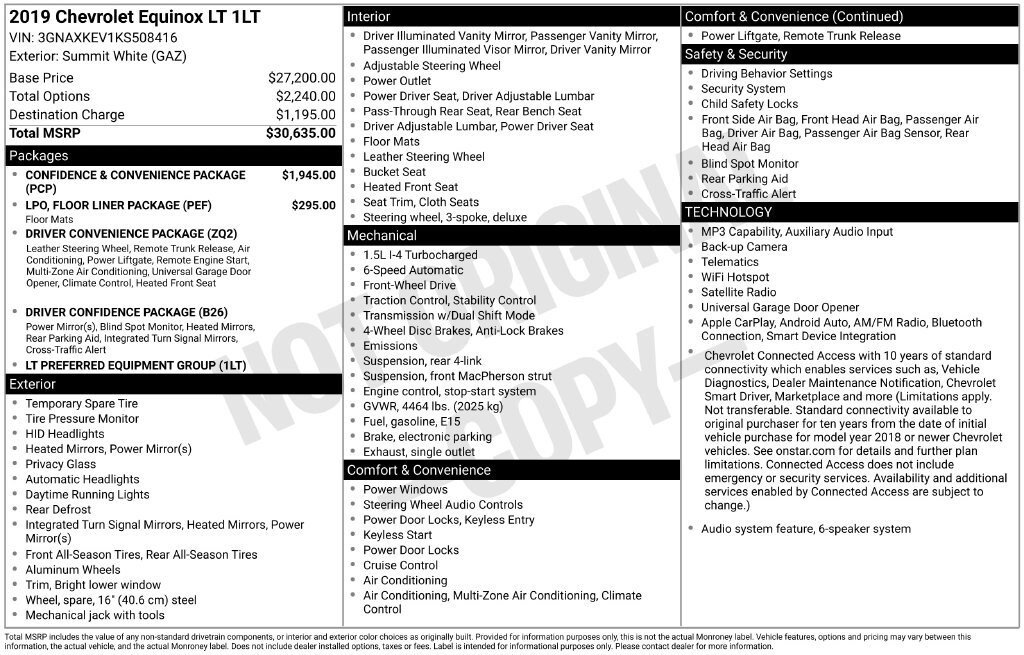 Used 2019 Chevrolet Equinox LT FWD image 10