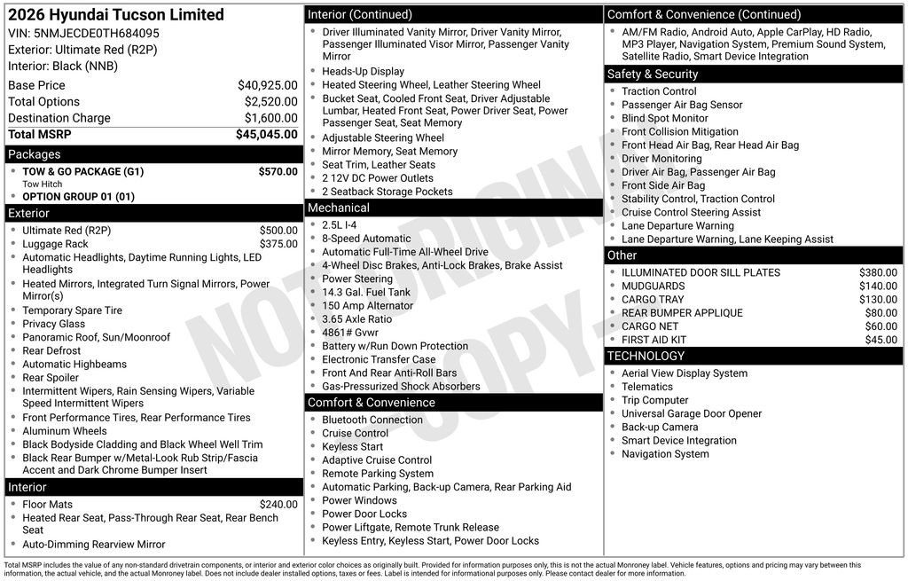 New 2026 Hyundai Tucson Limited w/ Tow & Go Package AWD/4WD image 5