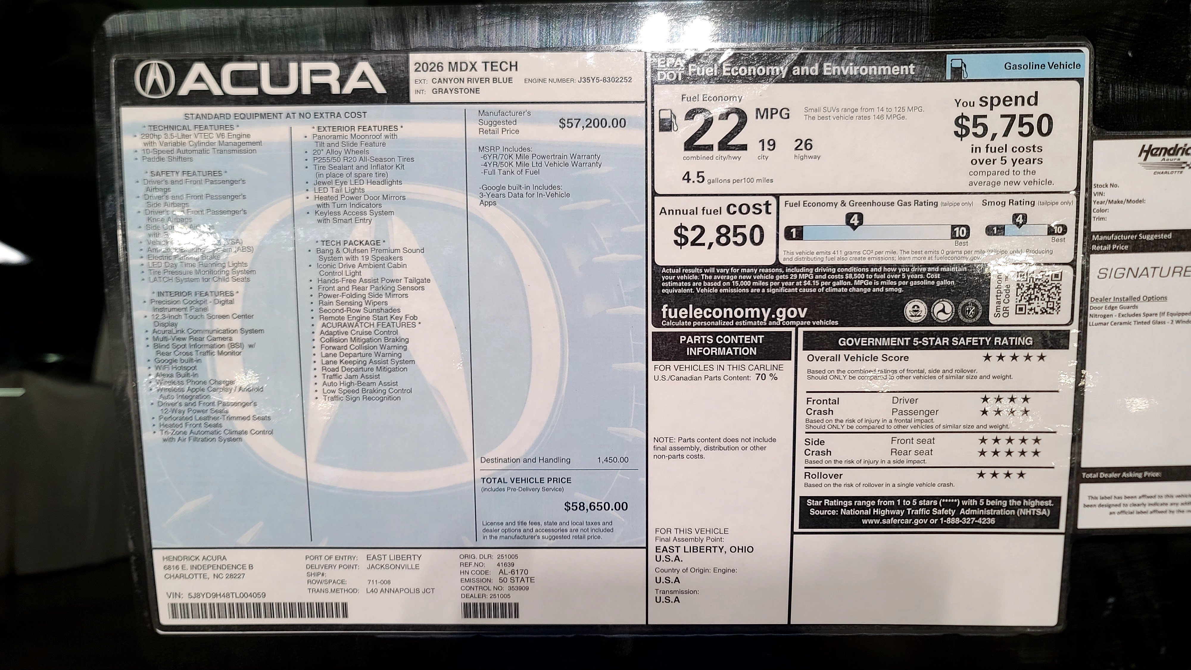 Certified 2026 Acura MDX FWD w/ Technology Package image 38