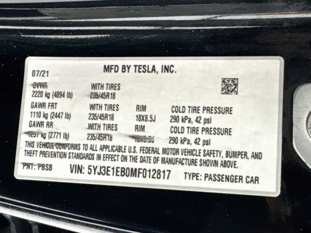 Used 2021 Tesla Model 3 Long Range AWD/4WD image 56