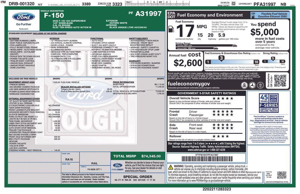 Used 2023 Ford F150 Tremor w/ Equipment Group 402A High image 2