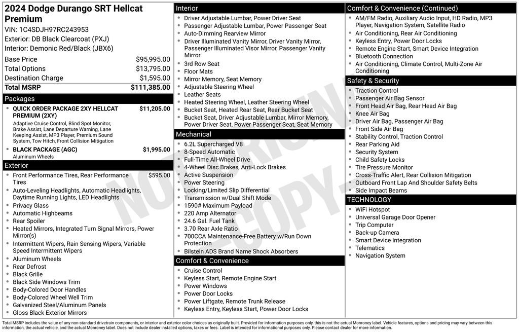 Used 2024 Dodge Durango SRT Hellcat AWD/4WD image 11