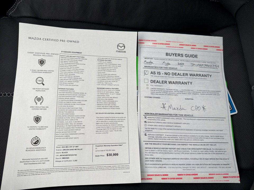 Certified 2023 MAZDA MX-5 Miata Grand Touring image 37