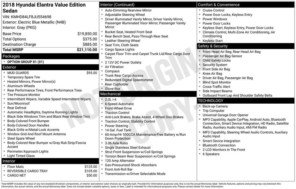 Used 2018 Hyundai Elantra Value Edition FWD image 12