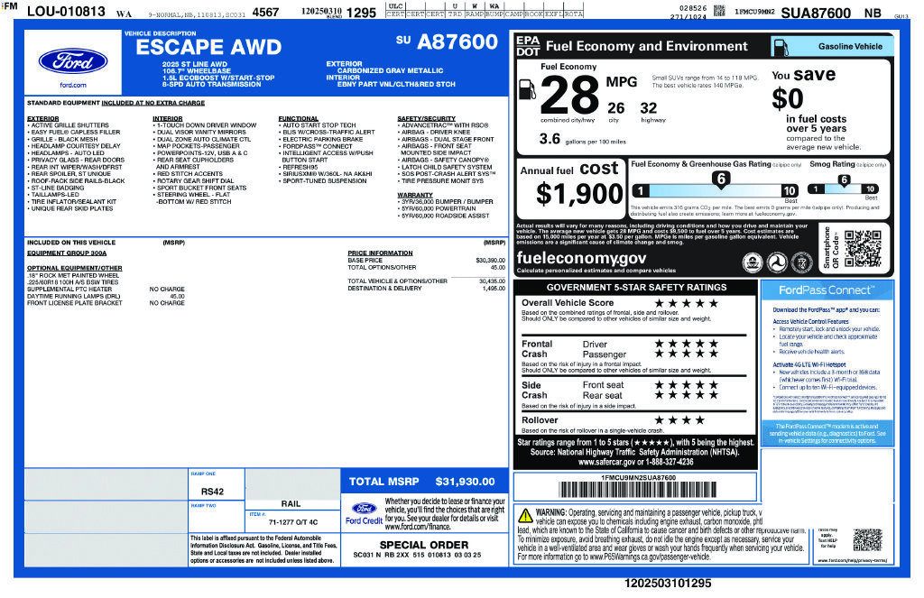 Certified 2025 Ford Escape ST-Line AWD/4WD image 26