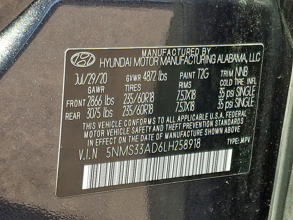 Used 2020 Hyundai Santa Fe SEL w/ Convenience Package FWD image 27