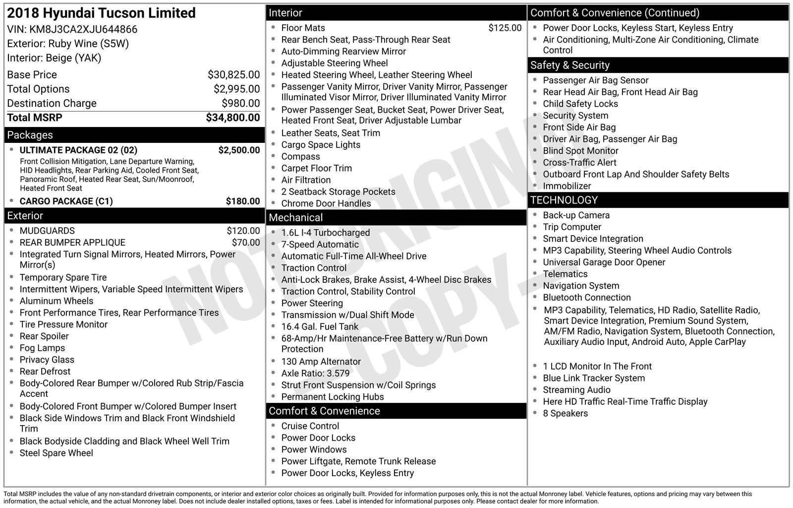 Used 2018 Hyundai Tucson Limited w/ Ultimate Package 02 AWD/4WD image 6