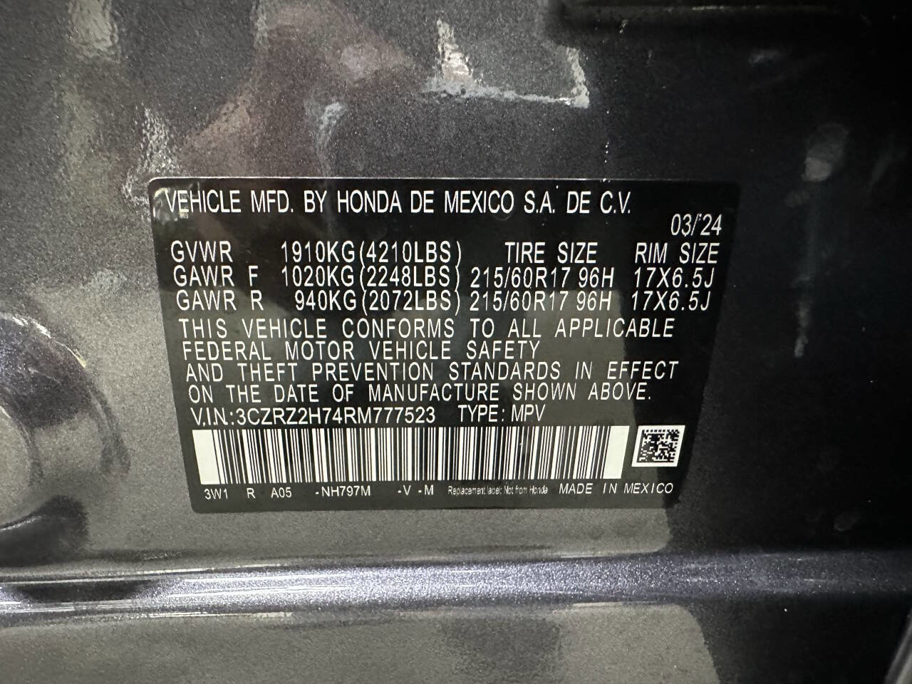 Used 2024 Honda HR-V EX-L image 30