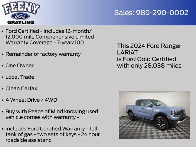 Certified 2024 Ford Ranger Lariat AWD/4WD image 4