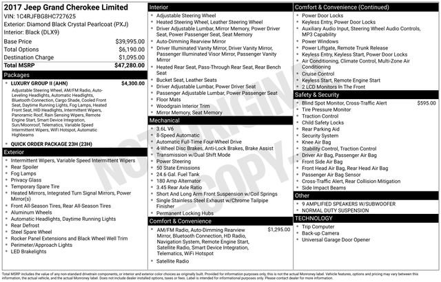 Used 2017 Jeep Grand Cherokee Limited w/ Luxury Group II image 4