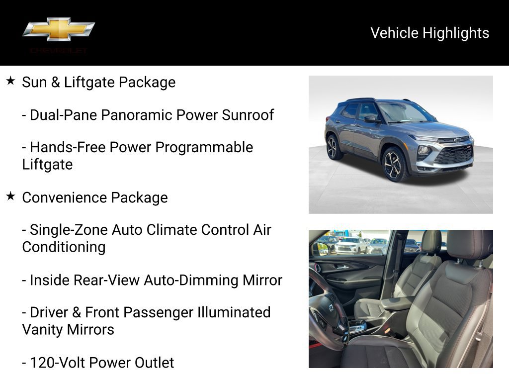 Used 2021 Chevrolet TrailBlazer RS w/ Sun and Liftgate Package AWD/4WD image 19