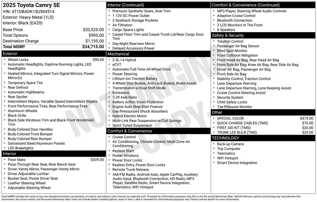 Used 2025 Toyota Camry SE image 13