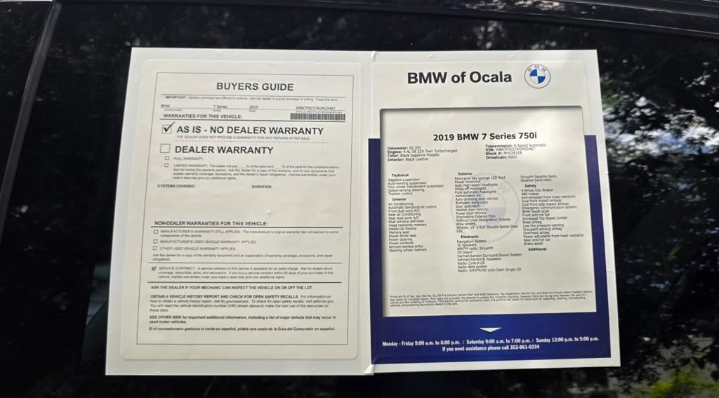 Used 2019 BMW 750i w/ Executive Package RWD image 26