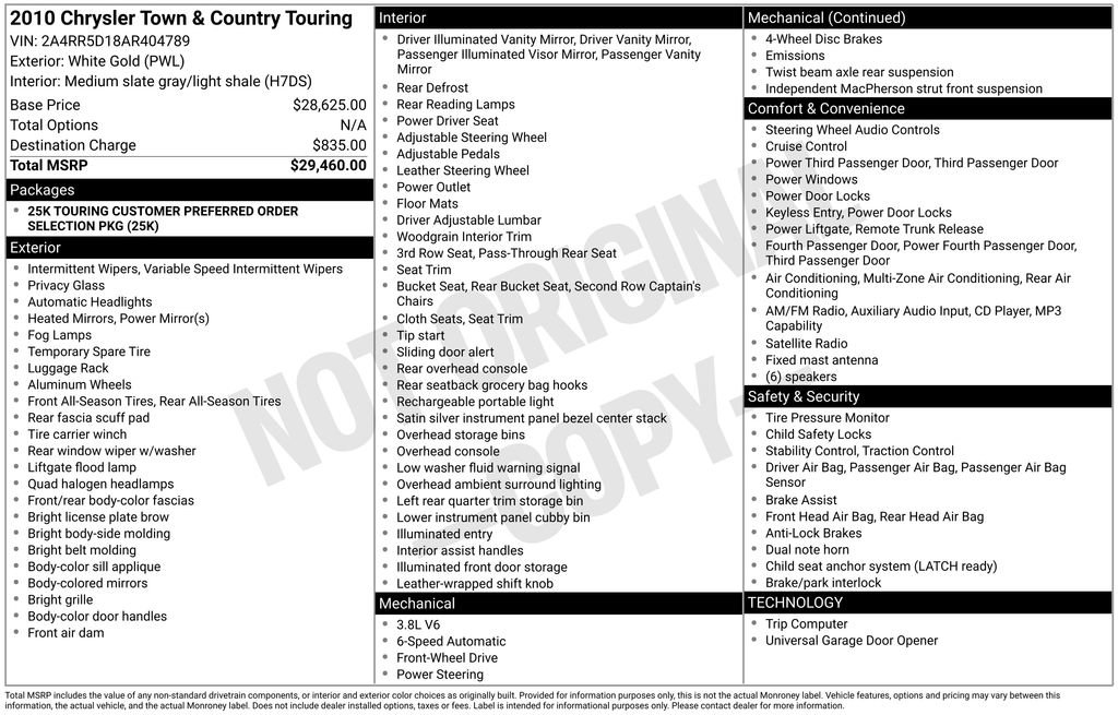 Used 2010 Chrysler Town & Country Touring FWD image 3