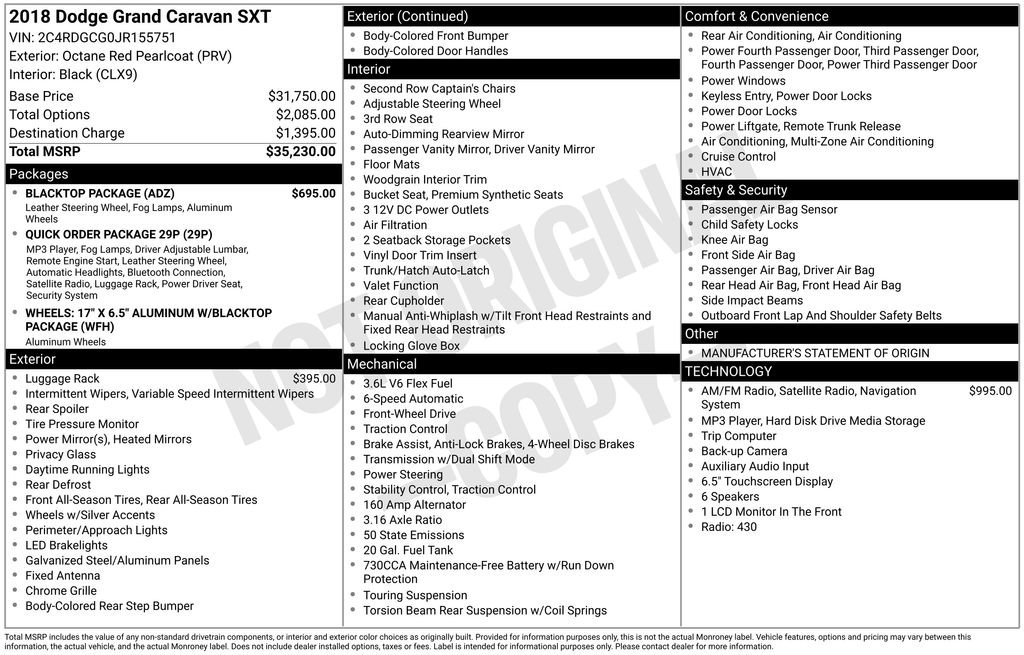 Used 2018 Dodge Grand Caravan SXT w/ Blacktop Package FWD image 11