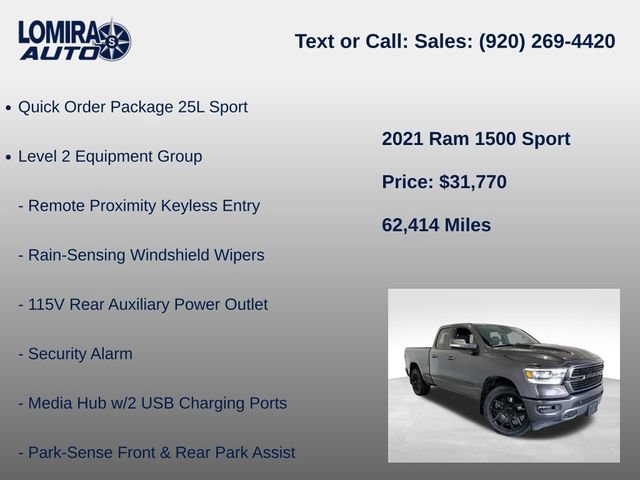 Used 2021 RAM 1500 Sport w/ Trailer Tow Group AWD/4WD image 8