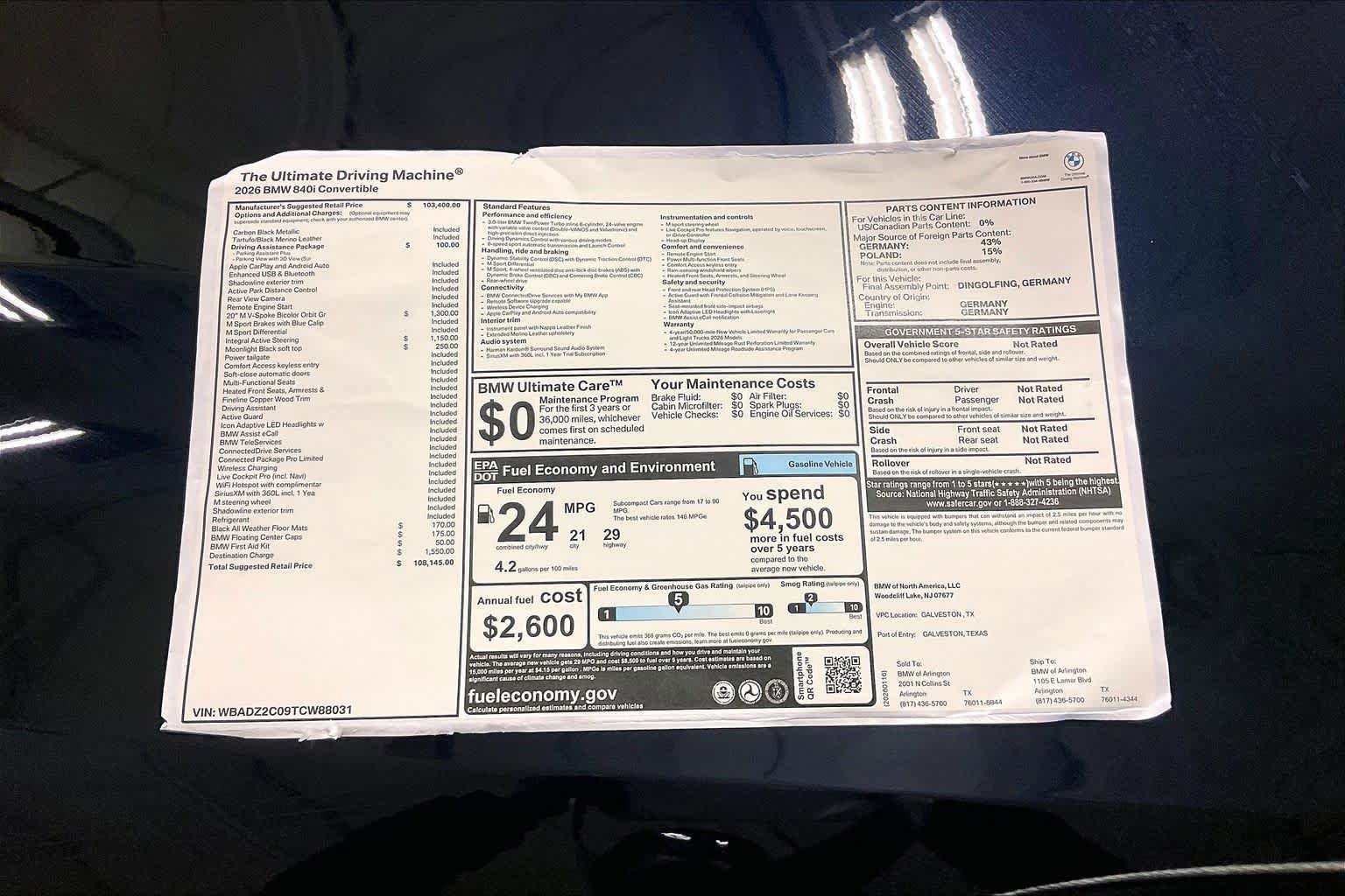 New 2026 BMW 840i Convertible w/ Driving Assistance Package RWD image 19