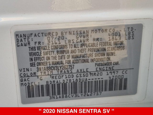 Used 2020 Nissan Sentra SV FWD image 40