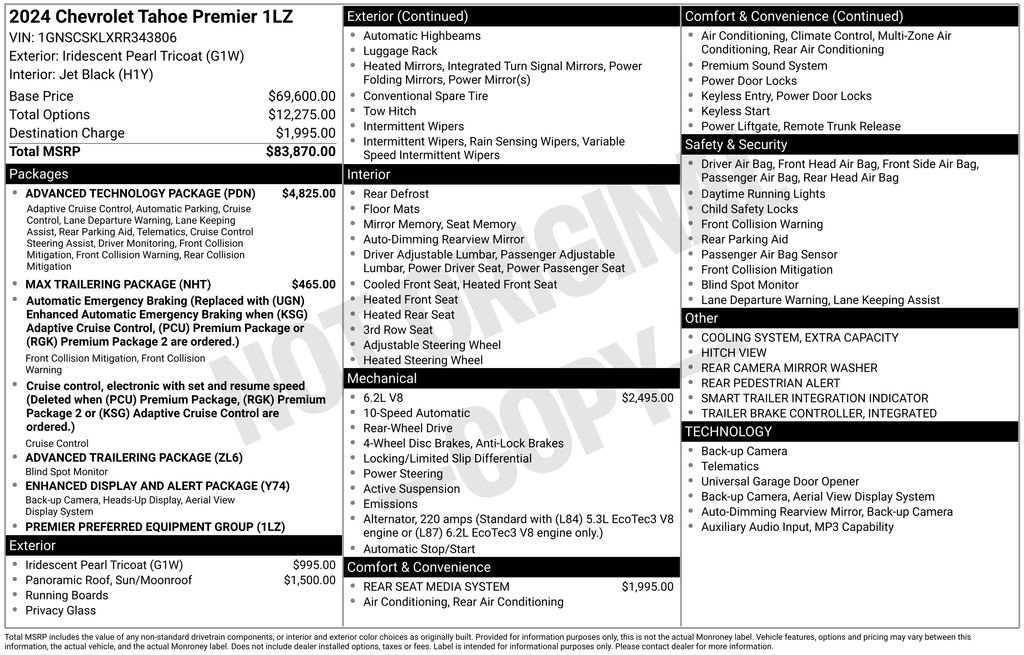 Certified 2024 Chevrolet Tahoe Premier w/ Advanced Technology Package RWD image 45