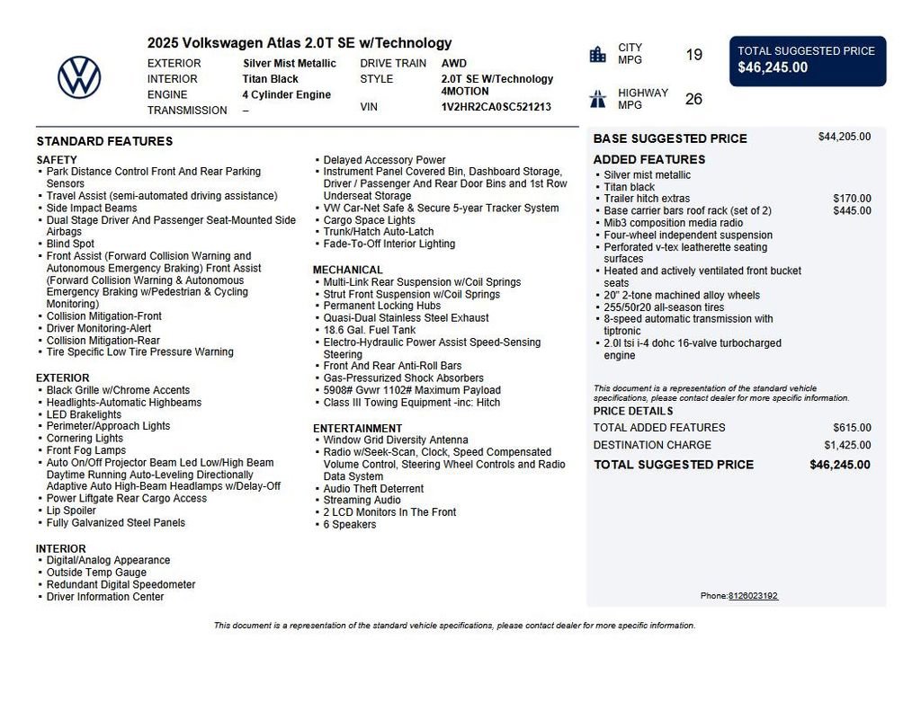 Used 2025 Volkswagen Atlas SE image 41