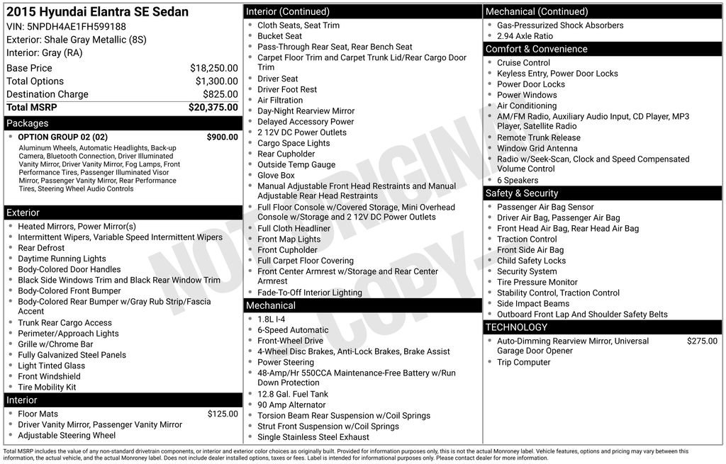 Used 2015 Hyundai Elantra SE w/ Option Group 02 image 5