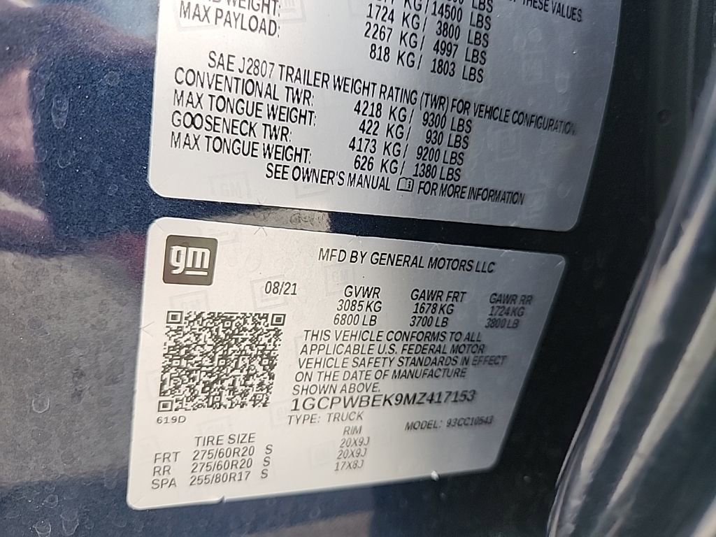 Used 2021 Chevrolet Silverado 1500 Custom w/ LPO, Blackout Package image 10