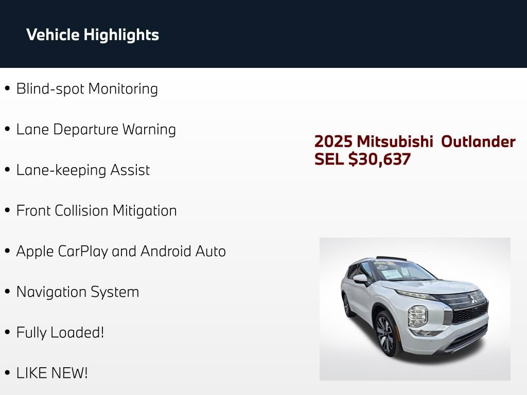 Used 2025 Mitsubishi Outlander SEL FWD image 4