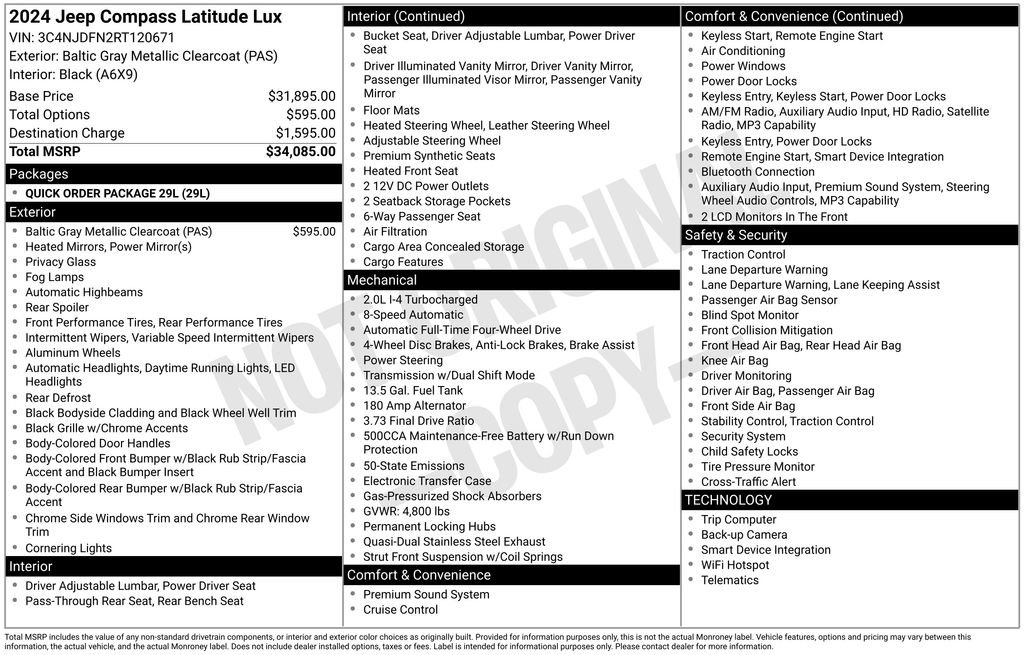 Used 2024 Jeep Compass Latitude AWD/4WD image 27