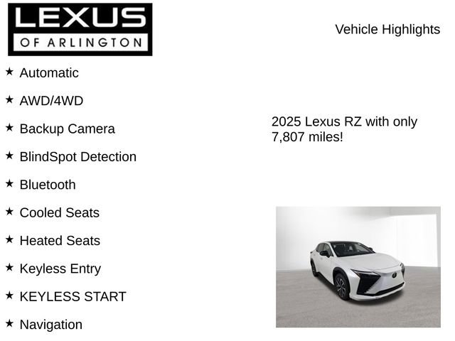 Used 2025 Lexus RZ 450e w/ Technology Package AWD/4WD image 8
