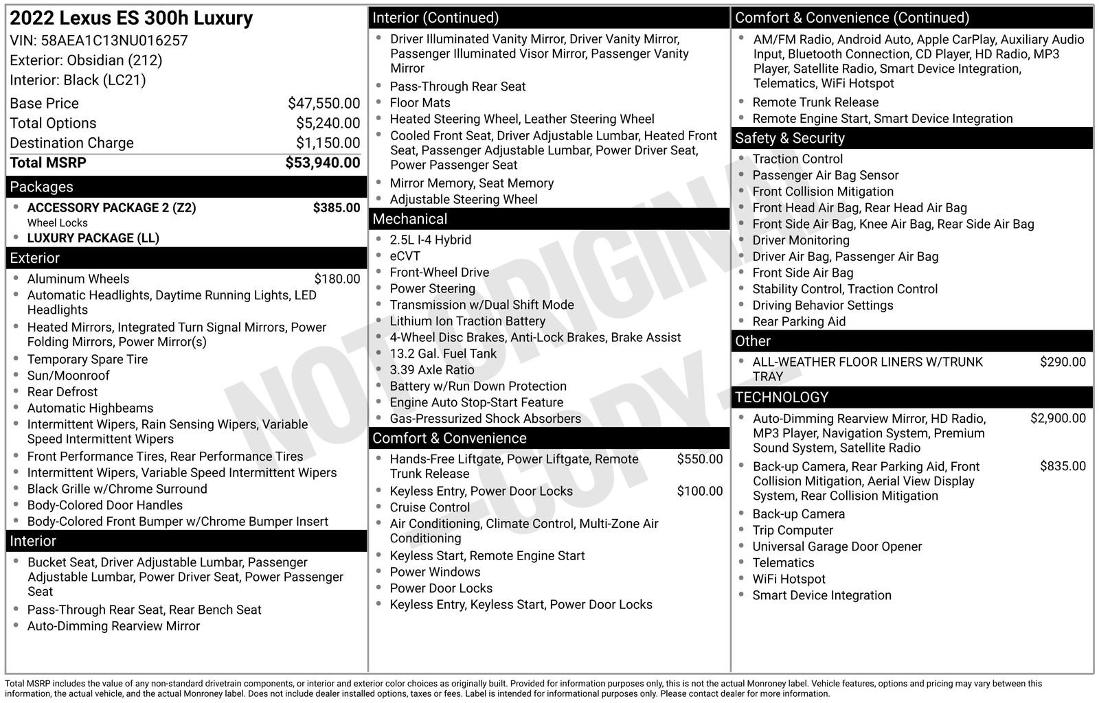 Used 2022 Lexus ES 300h w/ Accessory Package 2 image 34