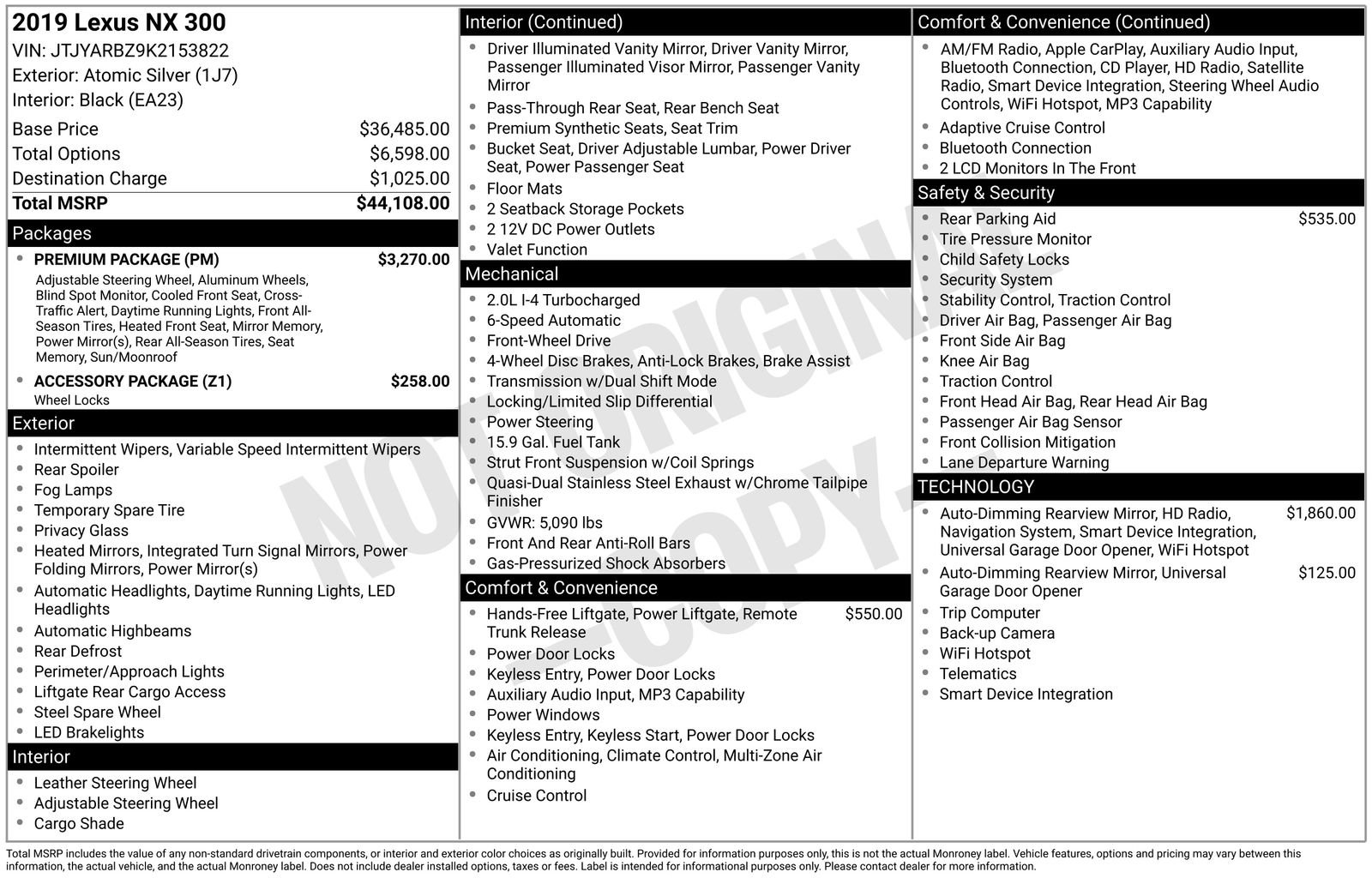 Used 2019 Lexus NX 300 FWD w/ Premium Package image 16