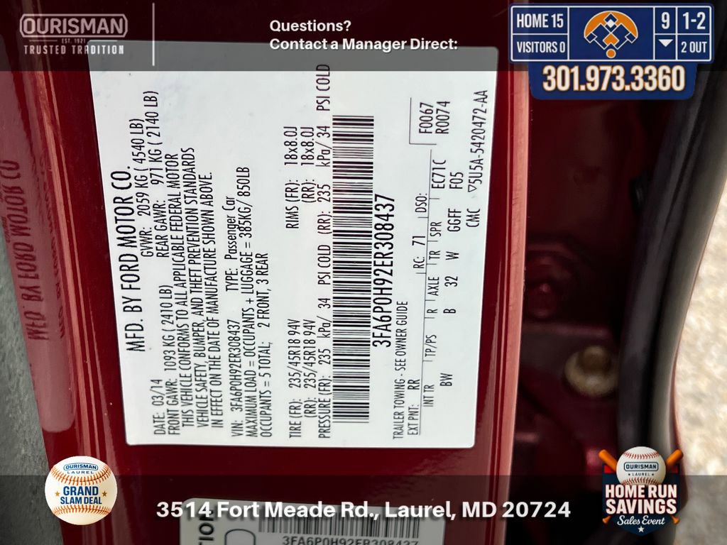 Used 2014 Ford Fusion SE w/ Equipment Group 202A FWD image 25