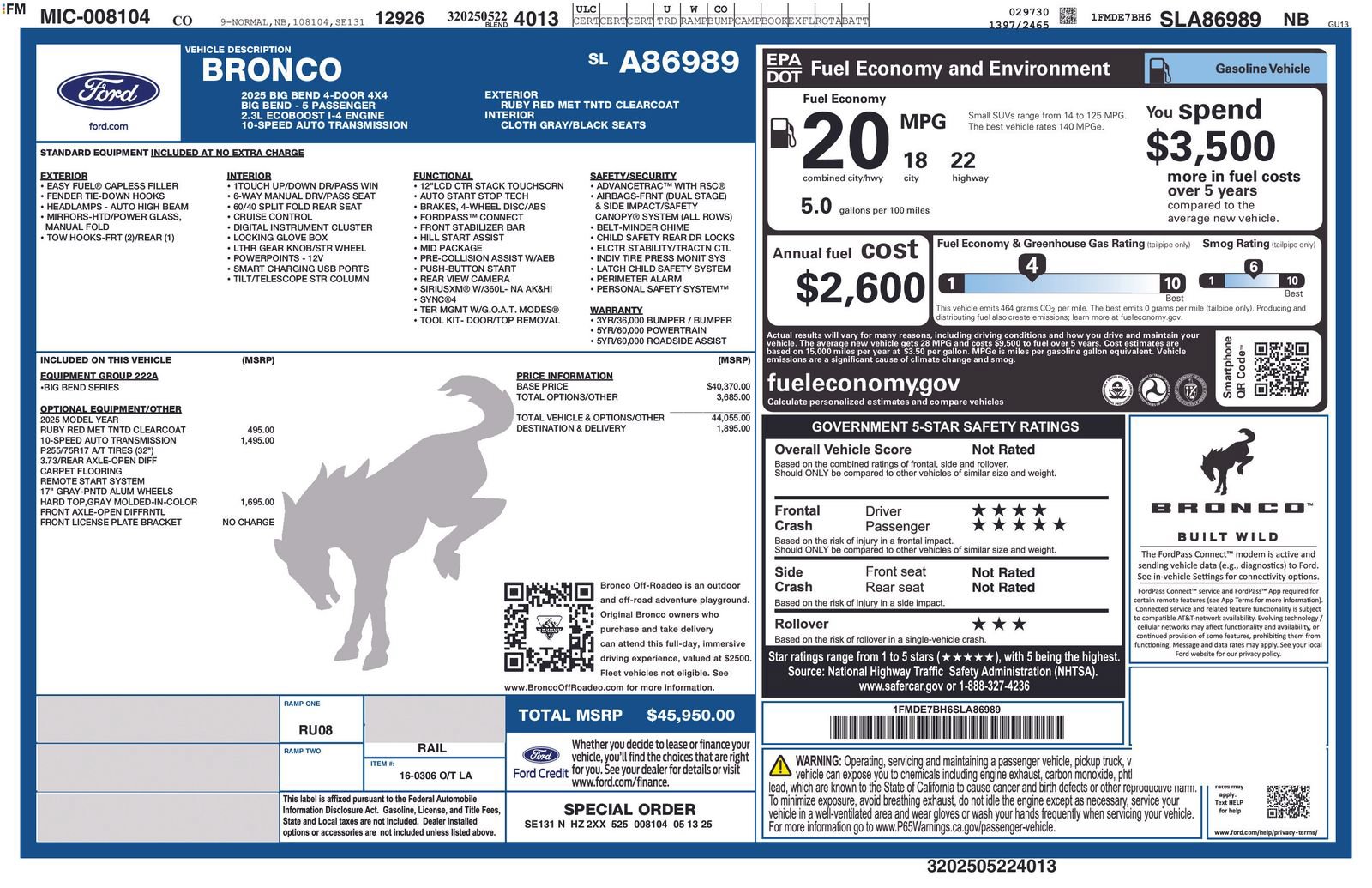Certified 2025 Ford Bronco Big Bend AWD/4WD image 5