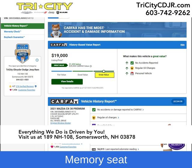 Used 2021 MAZDA CX-30 AWD 2.5 S w/ Premium Package image 16