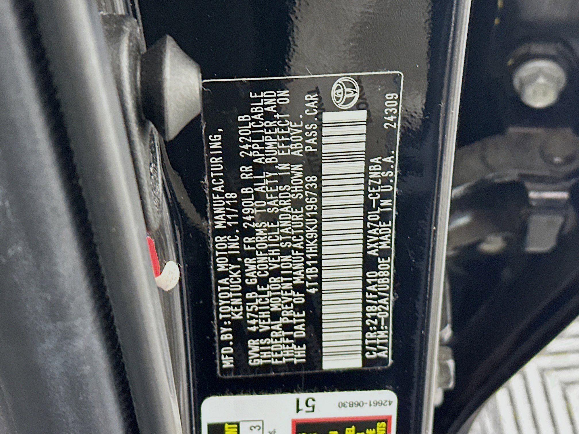 Used 2019 Toyota Camry LE w/ Convenience Package image 12