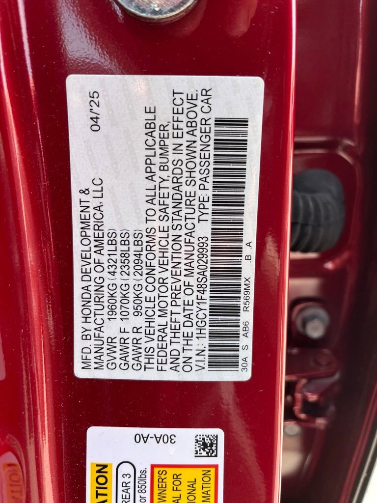 Certified 2025 Honda Accord SE image 9