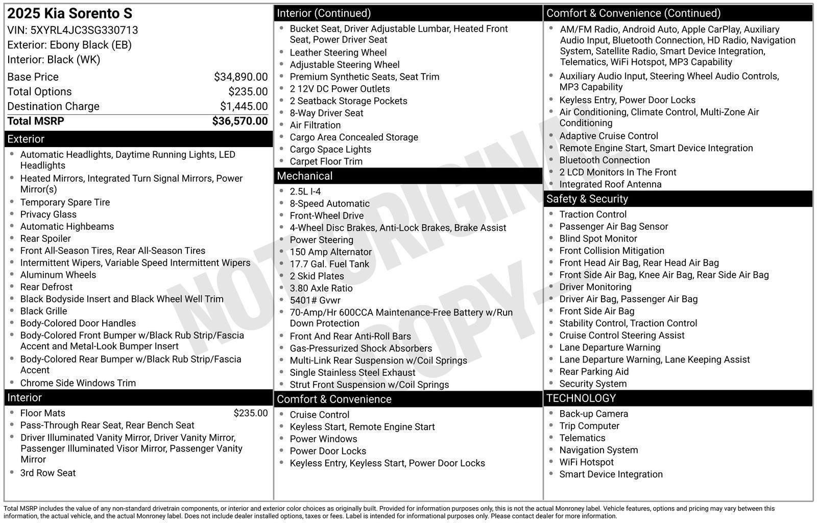 Used 2025 Kia Sorento S image 94