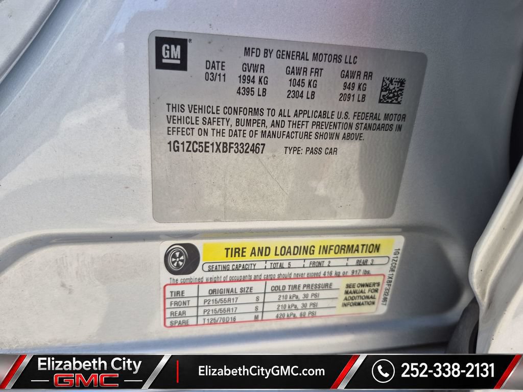 Used 2011 Chevrolet Malibu LT w/ Power Convenience Package FWD image 25