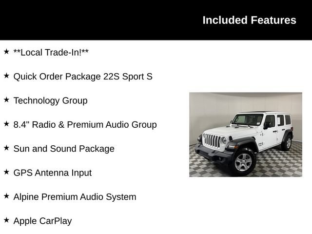 Used 2021 Jeep Wrangler Unlimited Sport w/ Sun And Sound Package AWD/4WD image 4