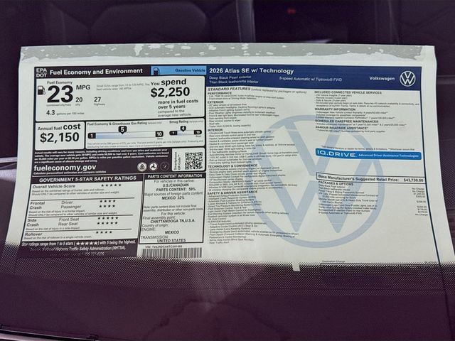New 2026 Volkswagen Atlas SE FWD image 19