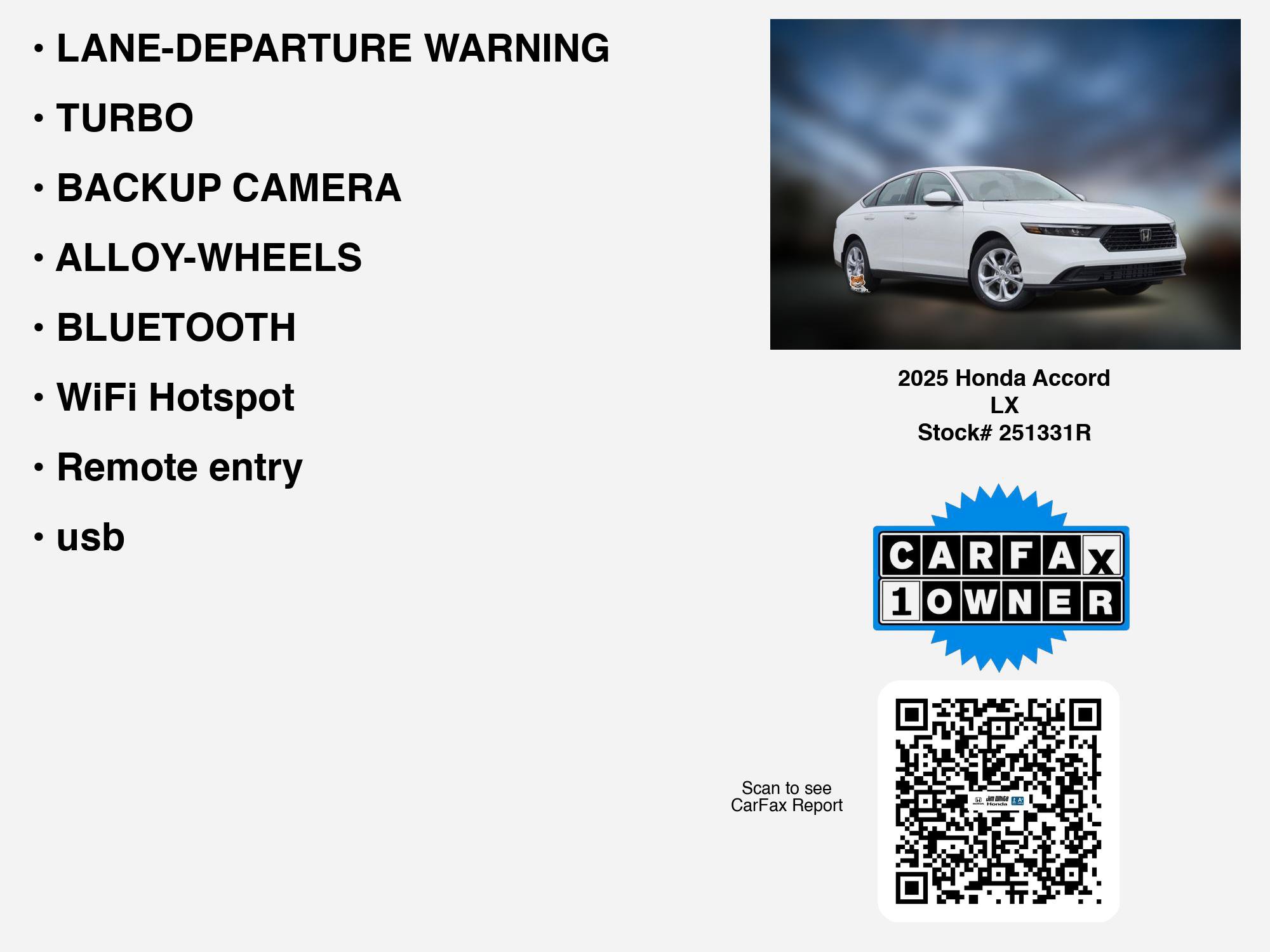 Certified 2025 Honda Accord LX image 7