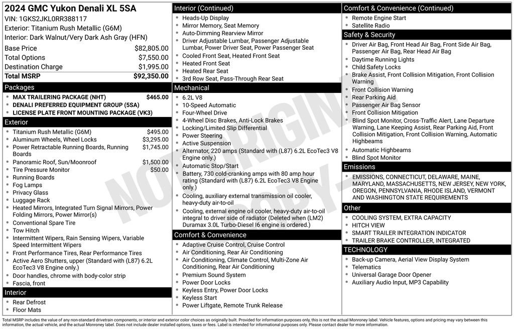 Used 2024 GMC Yukon XL Denali w/ Max Trailering Package image 5