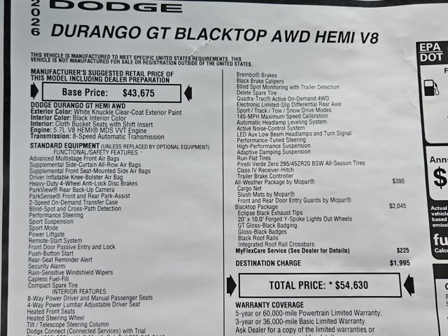 New 2026 Dodge Durango GT w/ Tow 'N Go Package AWD/4WD image 16