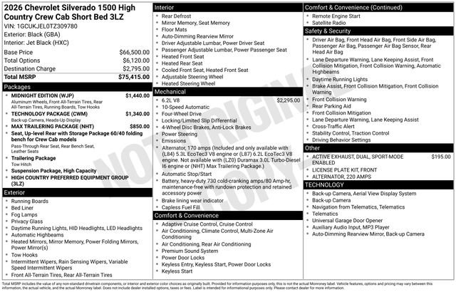 New 2026 Chevrolet Silverado 1500 High Country w/ Midnight Edition image 6