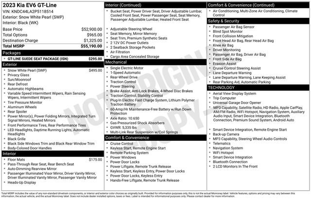 Certified 2023 Kia EV6 GT-Line w/ GT-Line Suede Seat Package RWD image 15