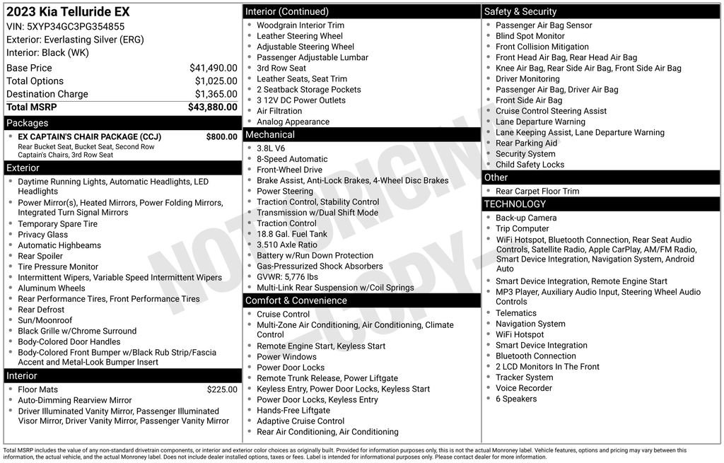 Used 2023 Kia Telluride EX w/ EX Captain's Chair Package FWD image 9