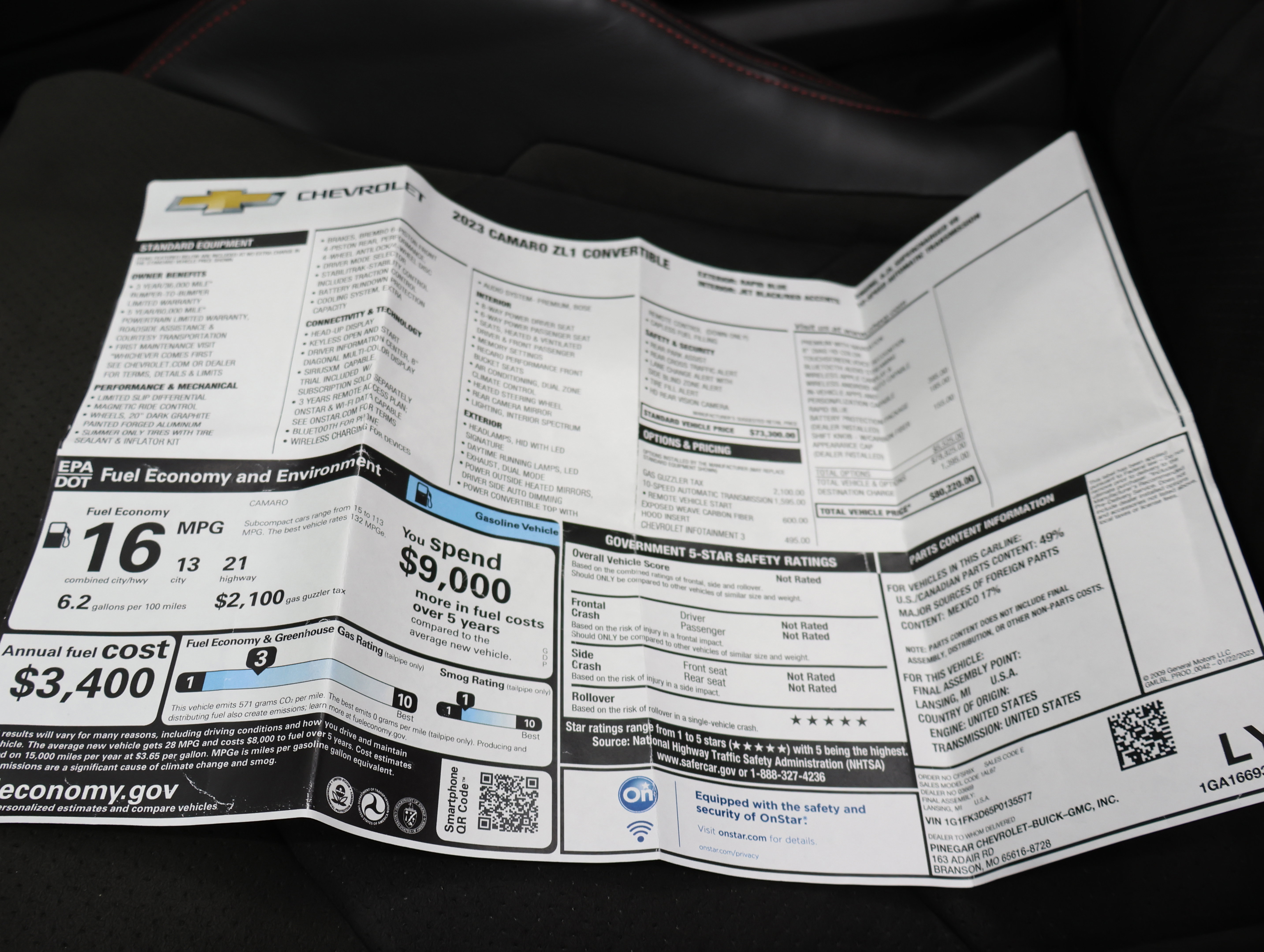 Used 2023 Chevrolet Camaro ZL1 image 58