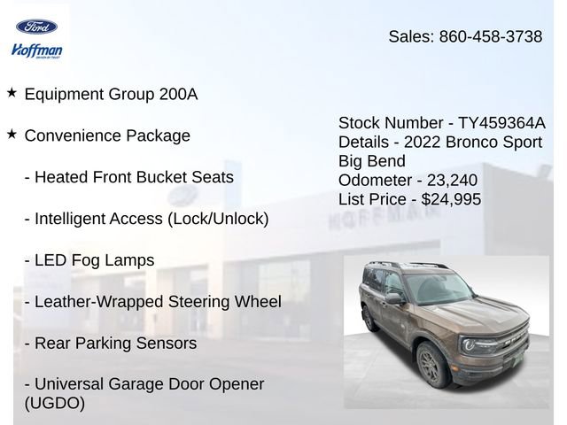 Used 2022 Ford Bronco Sport Big Bend w/ Convenience Package image 3