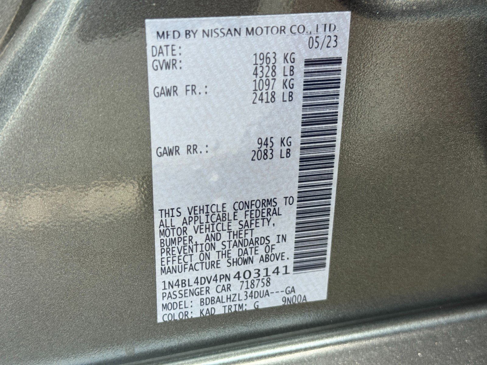 Used 2023 Nissan Altima 2.5 SV FWD image 40