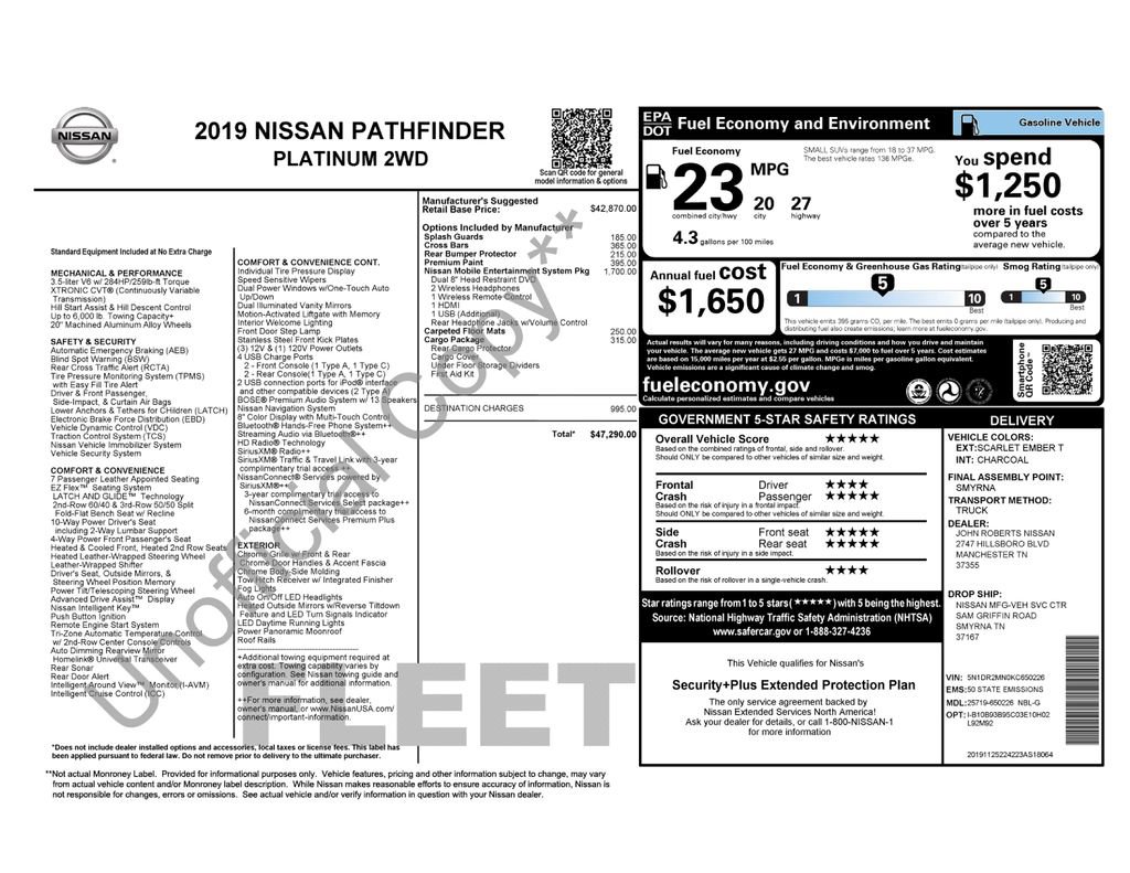 Used 2019 Nissan Pathfinder Platinum image 56